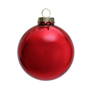 5 Pieces x DIY Paintable Fillable Christmas Decoration Ornament 3.15 Inch (80mm) Painted Shiny Porcelain Red Glass Bauble Ball