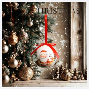 Christmas Ornament Ball Set, Santa Claus Ornament, Snowman Tree Decor, Red Reindeer Bauble, Christmas Tree Decoration, Holiday Gift, Decor